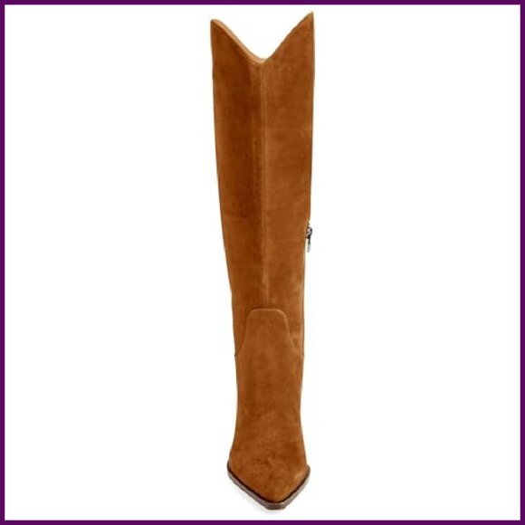 Wide Calf Knee High Boots Kitten Heel Pointed Toe Side Zipper Fall Winter - Picture 6 of 8